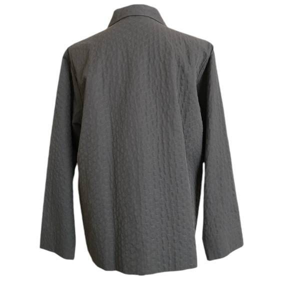 Eileen Fisher Coat Stitched Circle Button Down Quilted Jacket Size Medium - Picture 6 of 10